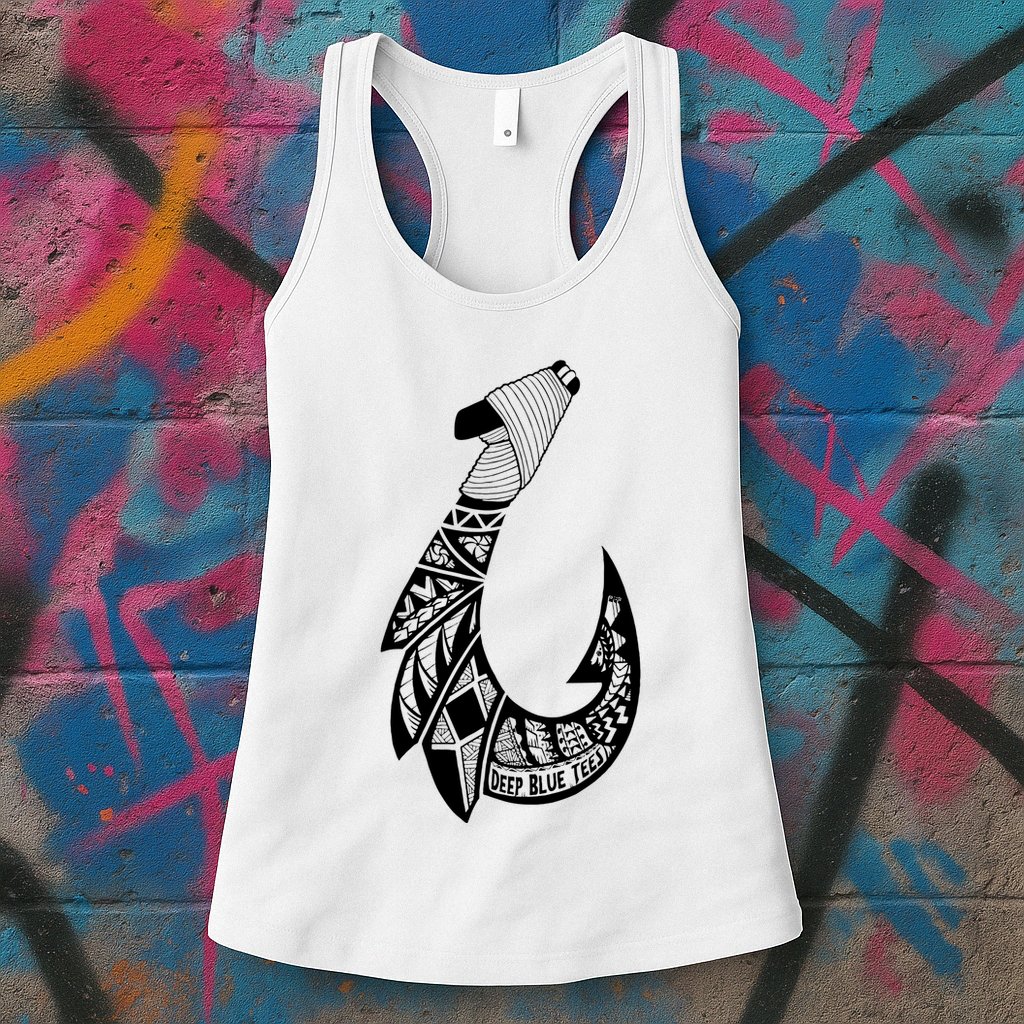 Tribal Hawaiian Hook Fishing Womens Tank Top