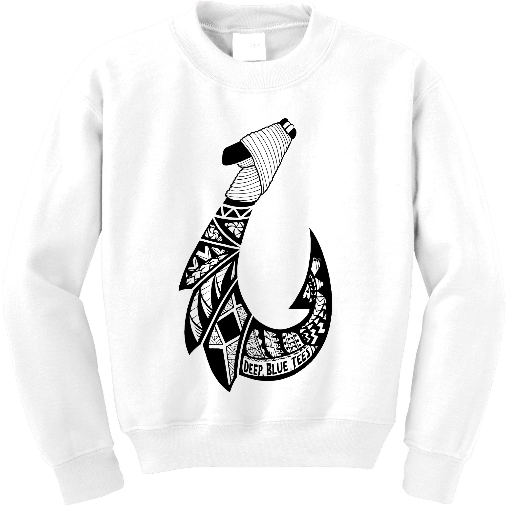 Tribal Hawaiian Hook Fishing Kids Sweatshirt