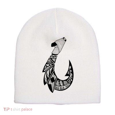 Tribal Hawaiian Hook Fishing Short Acrylic Beanie
