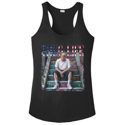 Trump Hip Hop Thug Life America Flag Vote Felon Conviction Ladies PosiCharge Competitor Racerback Tank