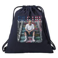 Trump Hip Hop Thug Life America Flag Vote Felon Conviction Drawstring Bag