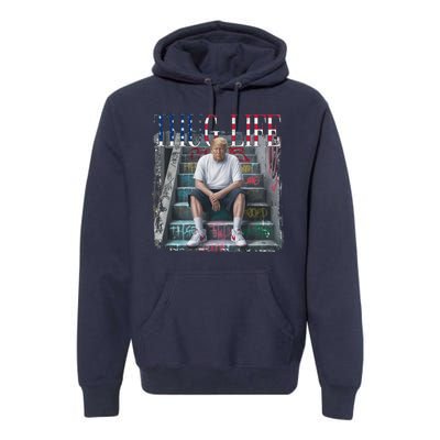 Trump Hip Hop Thug Life America Flag Vote Felon Conviction Premium Hoodie