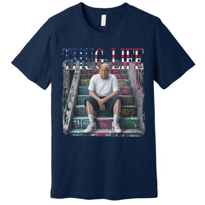 Trump Hip Hop Thug Life America Flag Vote Felon Conviction Premium T-Shirt
