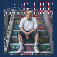 Trump Hip Hop Thug Life America Flag Vote Felon Conviction Womens Tank Top