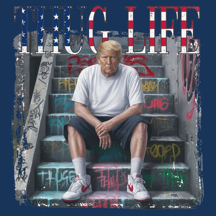 Trump Hip Hop Thug Life America Flag Vote Felon Conviction Womens Tank Top