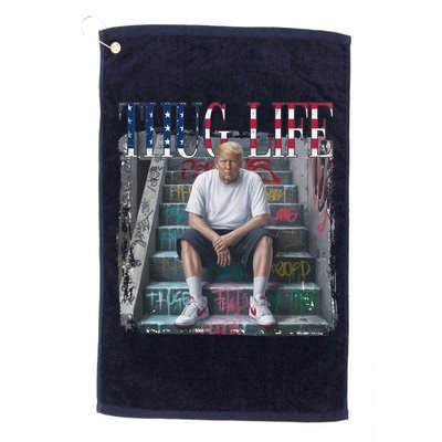 Trump Hip Hop Thug Life America Flag Vote Felon Conviction Golf Towel