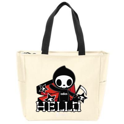 Tokidoki Halloween Hello Adios Coming Out Of Coffin Zip Tote Bag