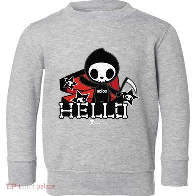 Tokidoki Halloween Hello Adios Coming Out Of Coffin Toddler Sweatshirt