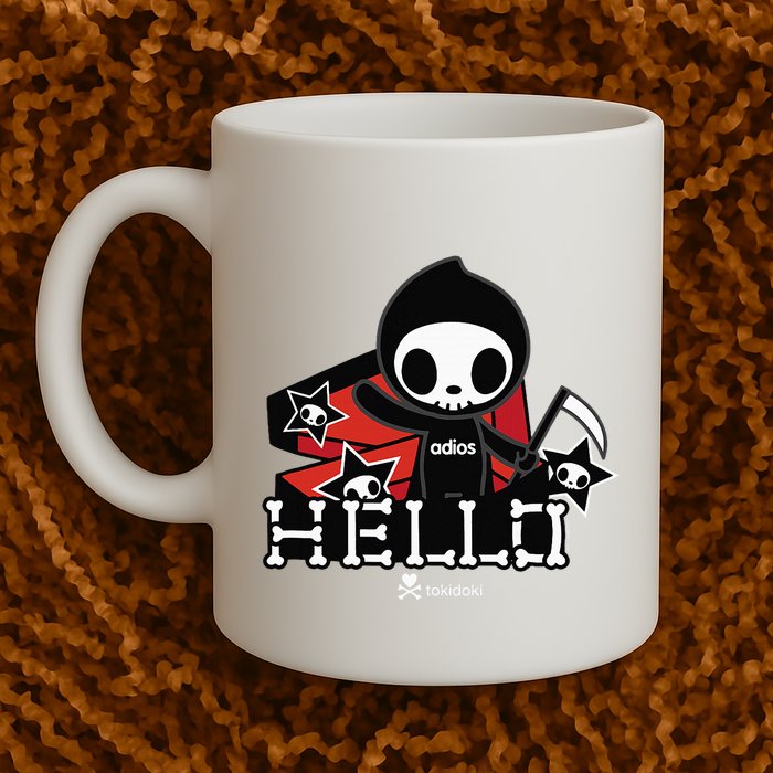 Tokidoki Halloween Hello Adios Coming Out Of Coffin Mug