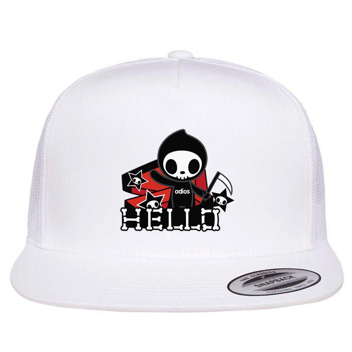 Tokidoki Halloween Hello Adios Coming Out Of Coffin Flat Bill Trucker Hat