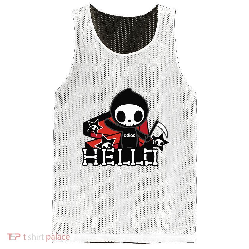 Tokidoki Halloween Hello Adios Coming Out Of Coffin Mesh Reversible Basketball Jersey Tank