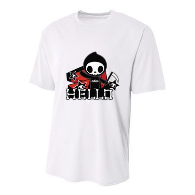 Tokidoki Halloween Hello Adios Coming Out Of Coffin Youth Performance Sprint T-Shirt