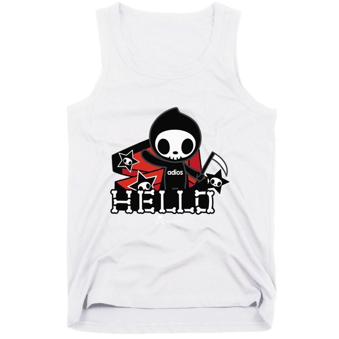 Tokidoki Halloween Hello Adios Coming Out Of Coffin Tank Top