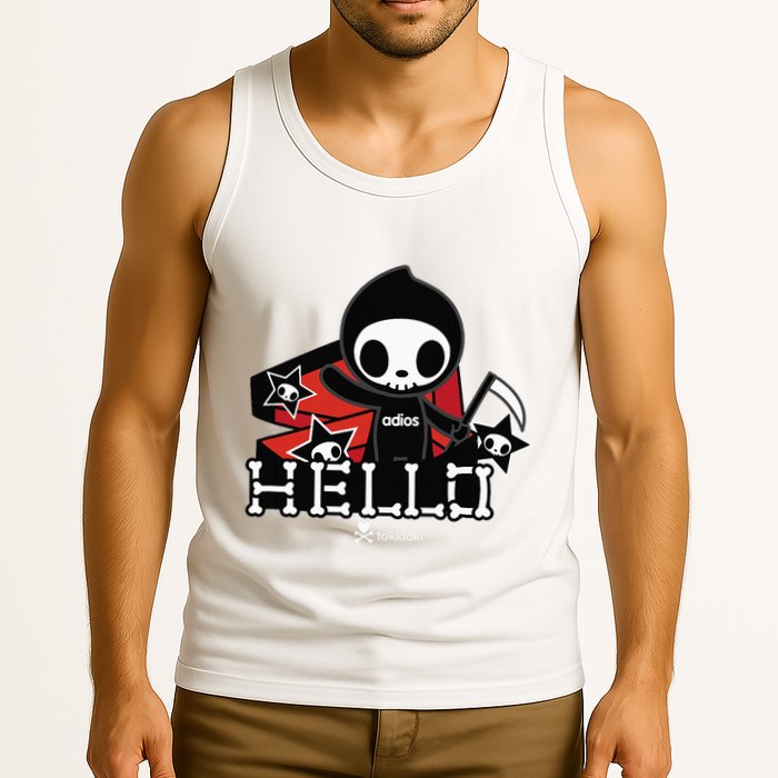 Tokidoki Halloween Hello Adios Coming Out Of Coffin Tank Top