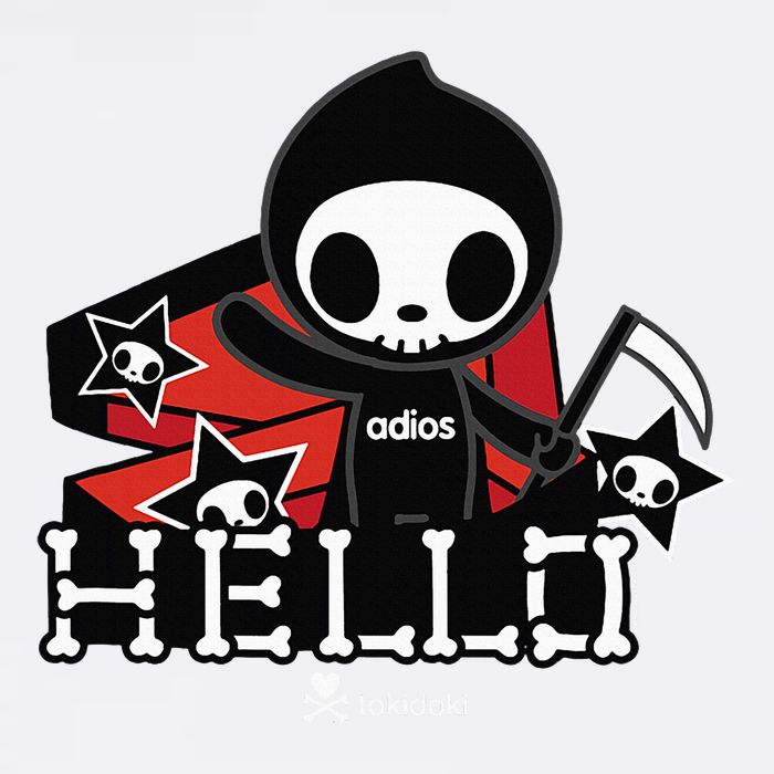 Tokidoki Halloween Hello Adios Coming Out Of Coffin Tank Top