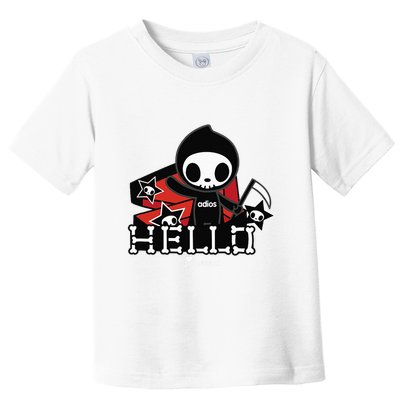 Tokidoki Halloween Hello Adios Coming Out Of Coffin Toddler T-Shirt