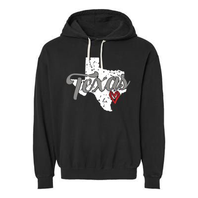 Texas Heart I Love Texas Garment-Dyed Fleece Hoodie