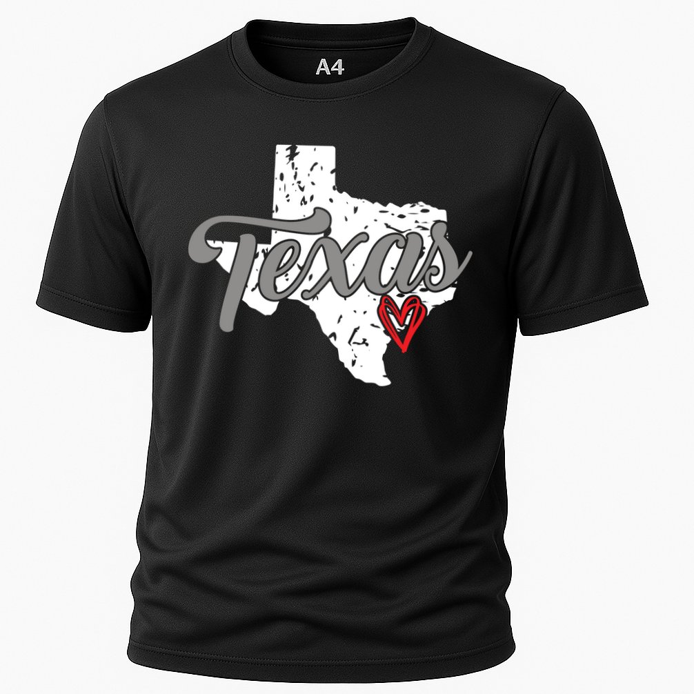 Texas Heart I Love Texas Cooling Performance Crew T-Shirt