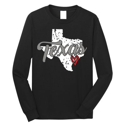 Texas Heart I Love Texas Long Sleeve Shirt