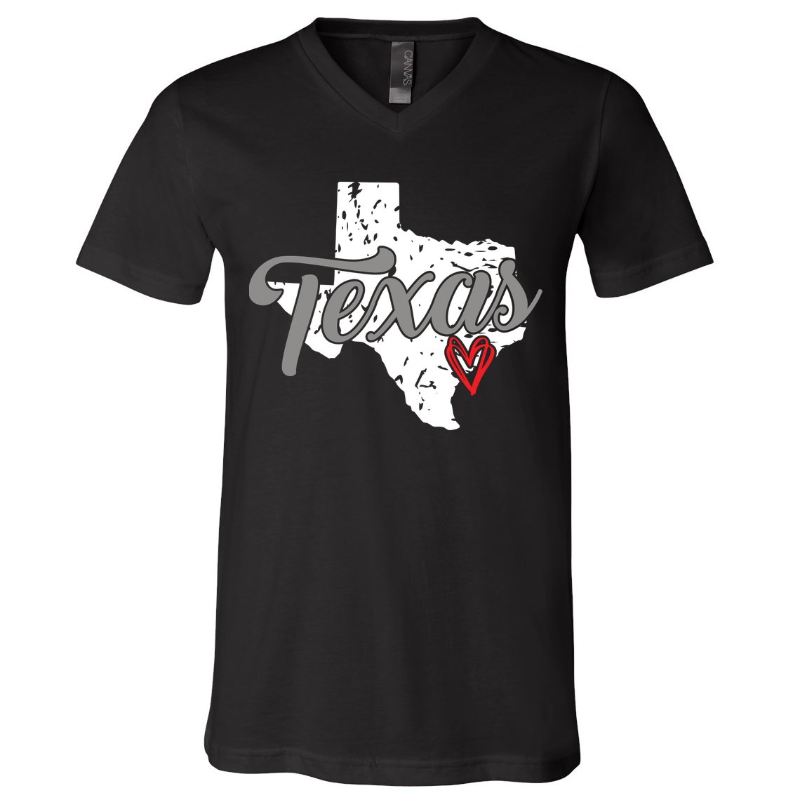 Texas Heart I Love Texas V-Neck T-Shirt