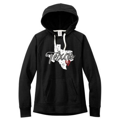 Texas Heart I Love Texas Women's Fleece Hoodie