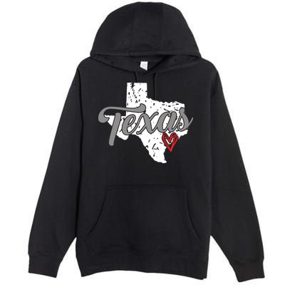 Texas Heart I Love Texas Premium Pullover Hoodie
