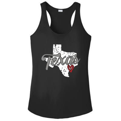 Texas Heart I Love Texas Ladies PosiCharge Competitor Racerback Tank