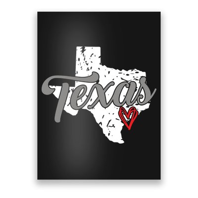 Texas Heart I Love Texas Poster