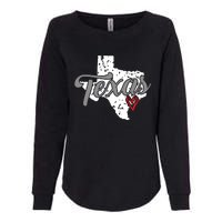 Texas Heart I Love Texas Womens California Wash Sweatshirt