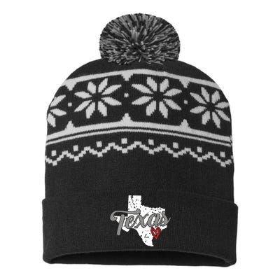 Texas Heart I Love Texas USA-Made Snowflake Beanie