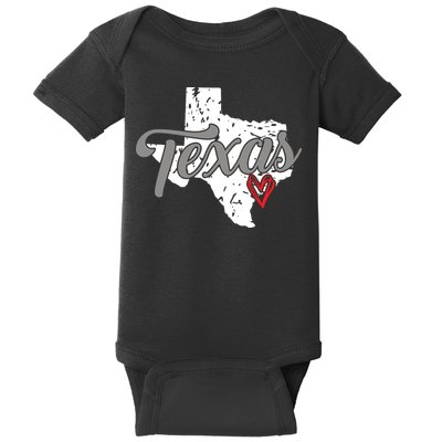 Texas Heart I Love Texas Baby Bodysuit