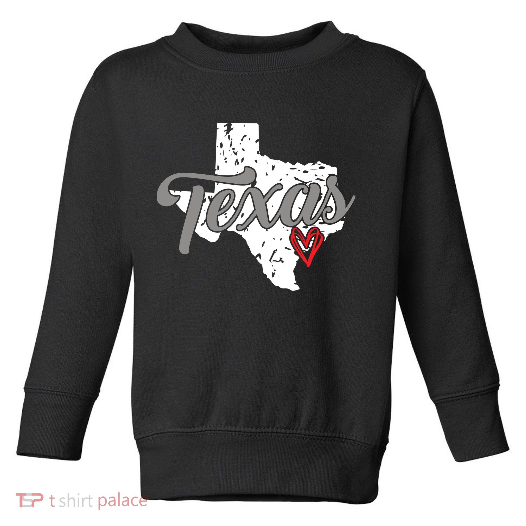 Texas Heart I Love Texas Toddler Sweatshirt