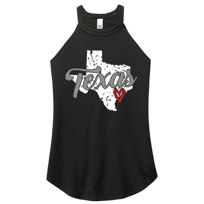 Texas Heart I Love Texas Women's Perfect Tri Rocker Tank