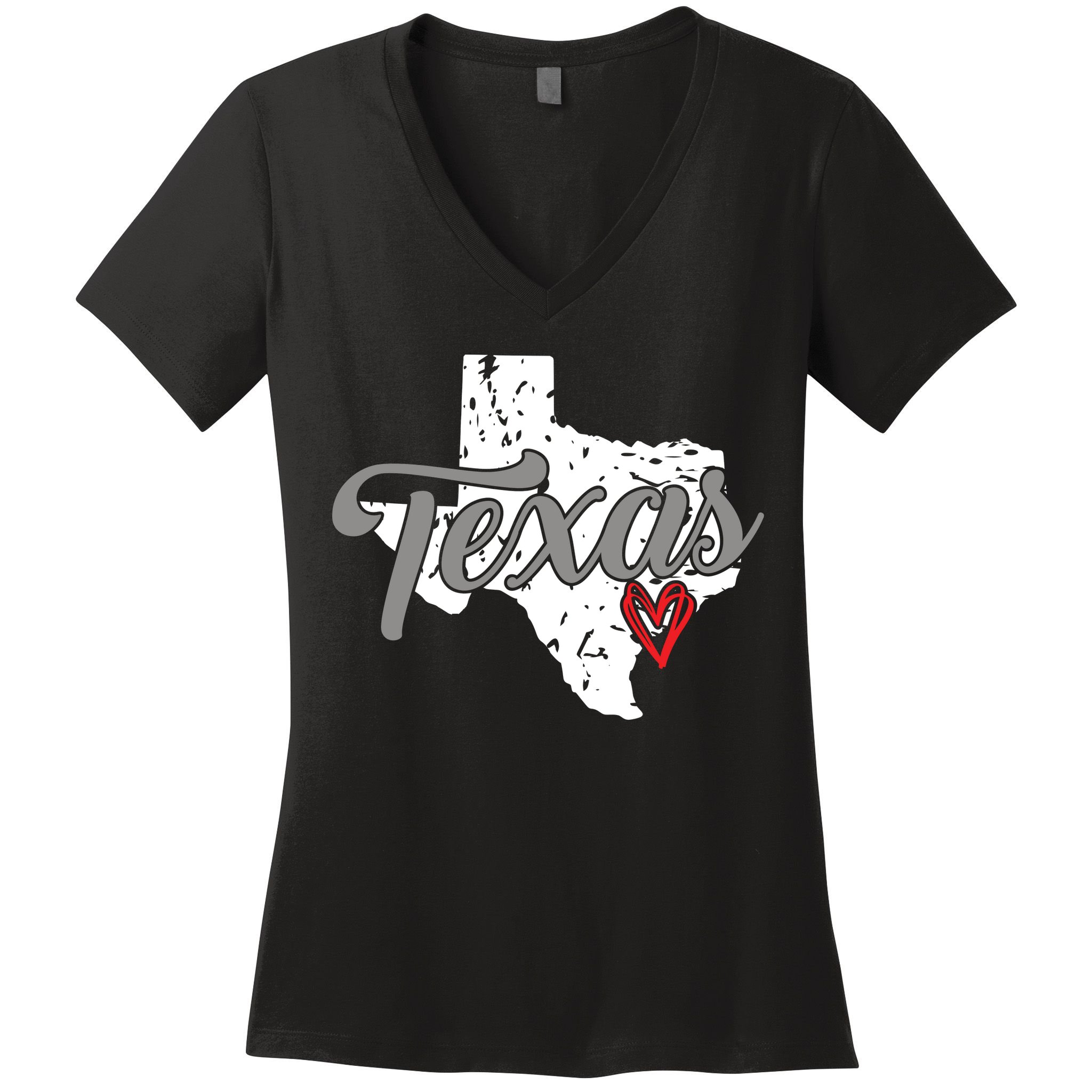 Texas Heart I Love Texas Women's V-Neck T-Shirt