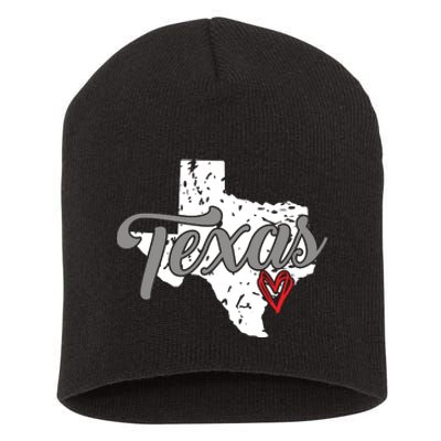 Texas Heart I Love Texas Short Acrylic Beanie