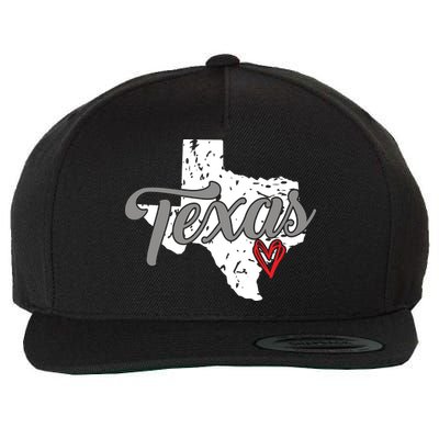 Texas Heart I Love Texas Wool Snapback Cap