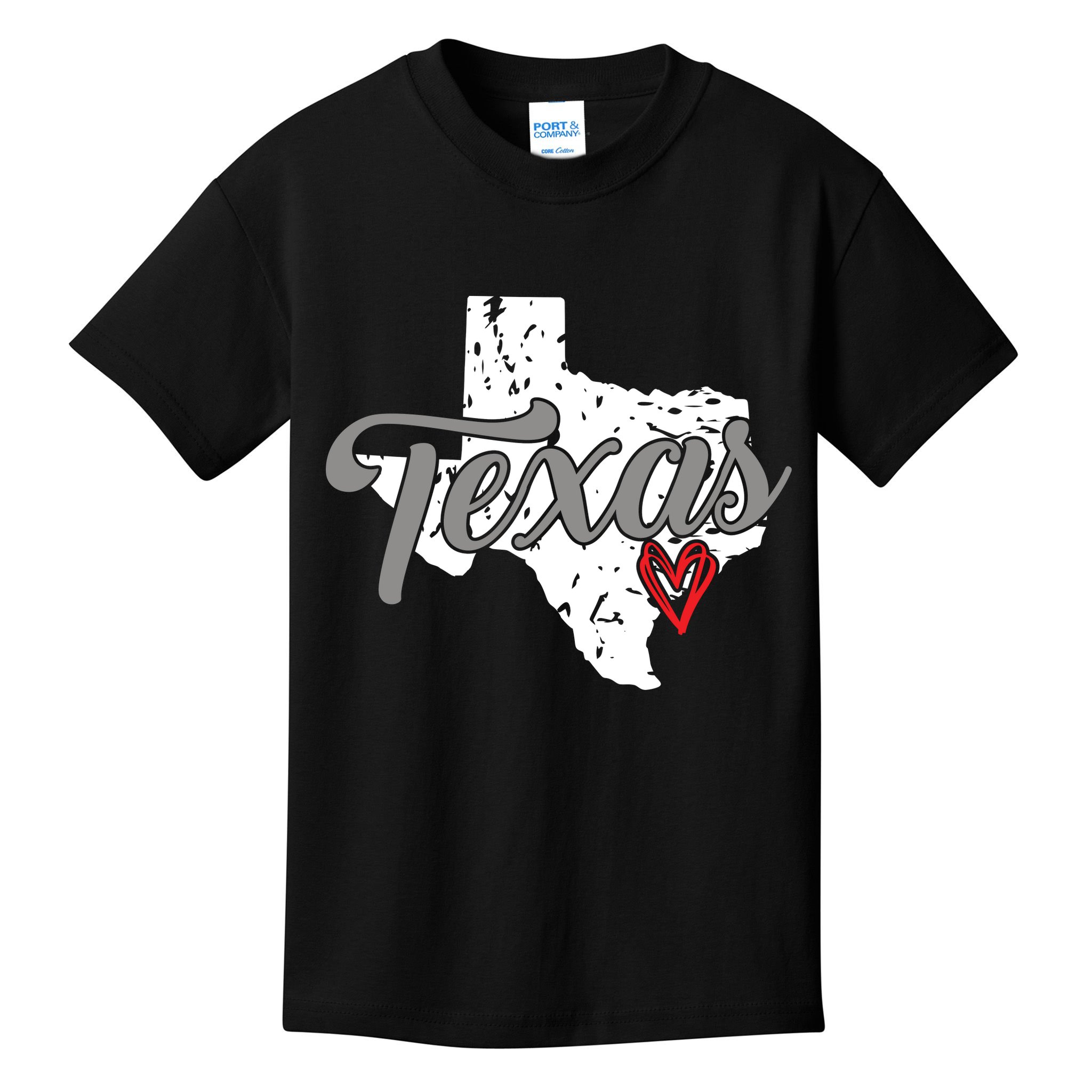 Texas Heart I Love Texas Kids T-Shirt