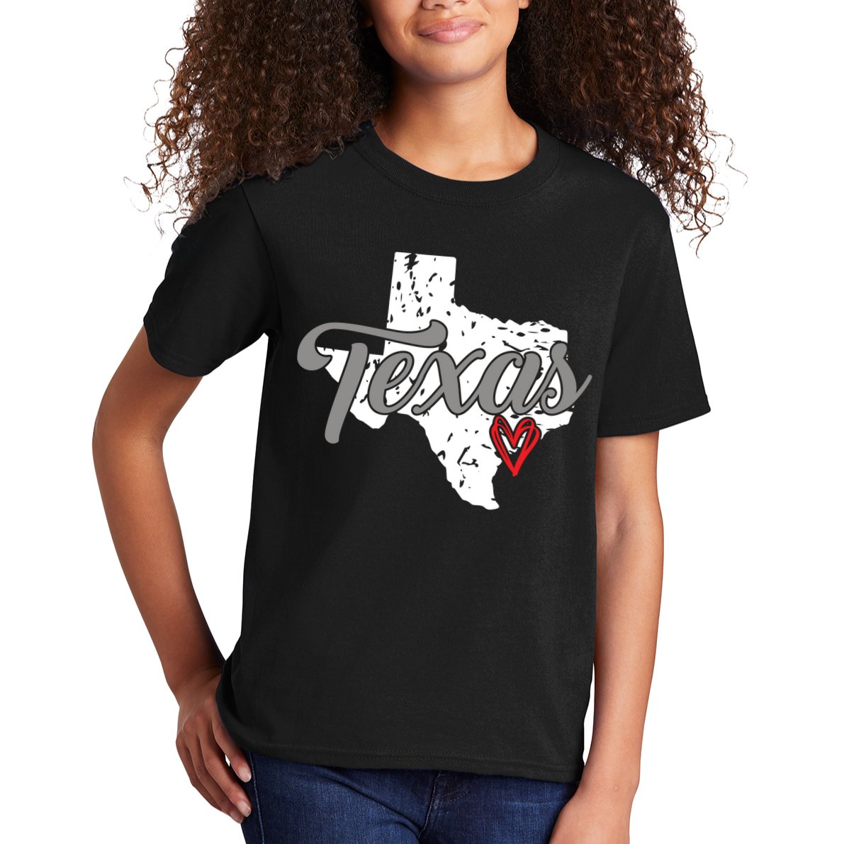 Texas Heart I Love Texas Kids T-Shirt