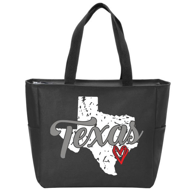 Texas Heart I Love Texas Zip Tote Bag
