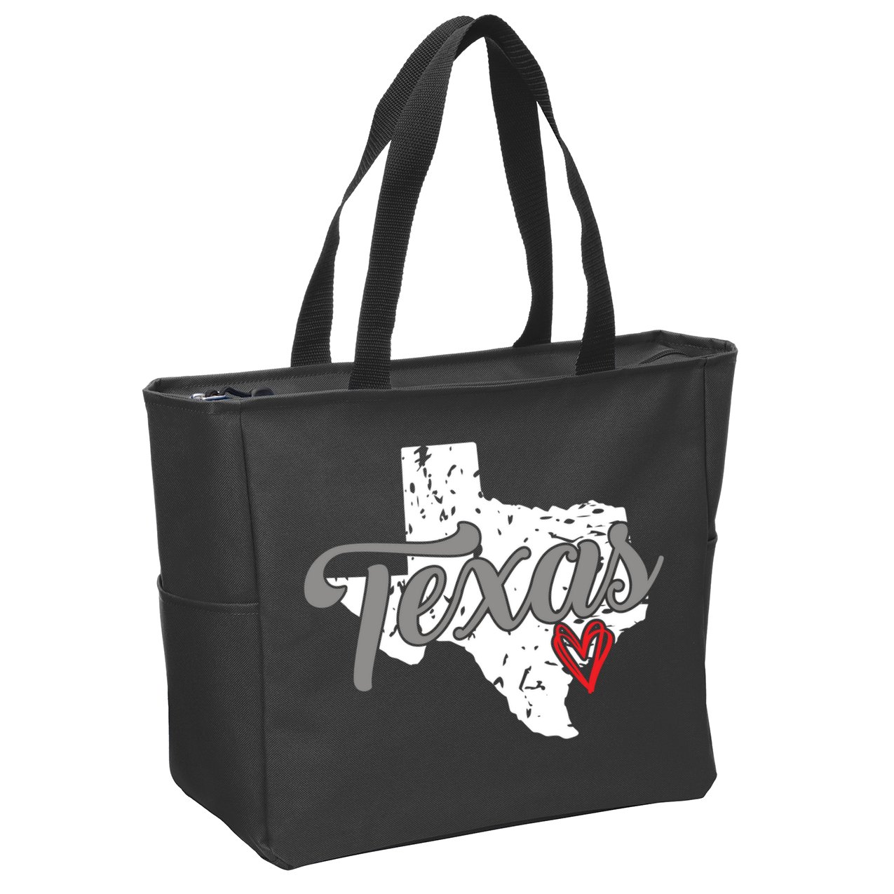 Texas Heart I Love Texas Zip Tote Bag