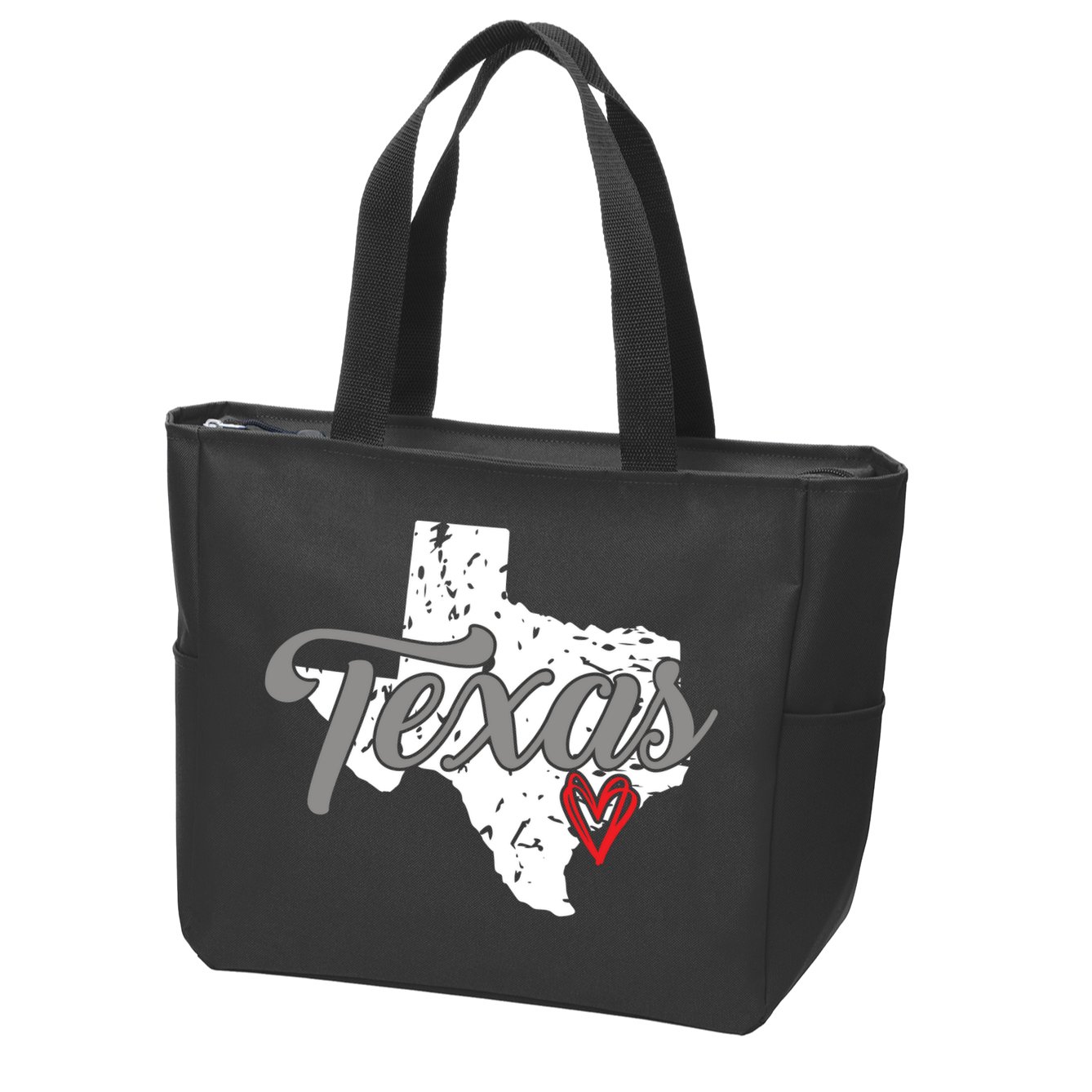 Texas Heart I Love Texas Zip Tote Bag