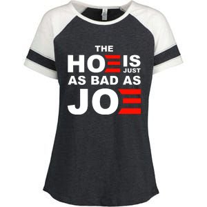 The Hoe Is Just As Bad As Joe Enza Ladies Jersey Colorblock Tee