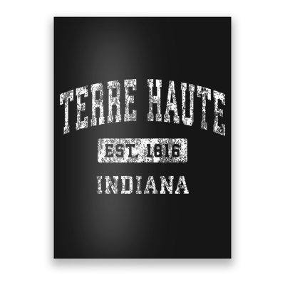 Terre Haute Indiana In Vintage Established Sports Poster