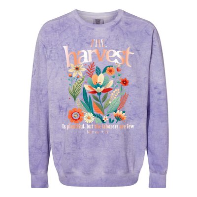 The Harvest Is Plentiful But The Laborers Are Few Colorblast Crewneck Sweatshirt