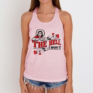 The Hell I Won't Flower For Life Funny Gift Women's Knotted Racerback Tank