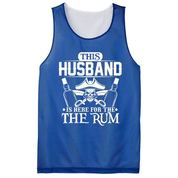 This Husband Is Here For The Rum Pirate Matching Family Gift Mesh Reversible Basketball Jersey Tank