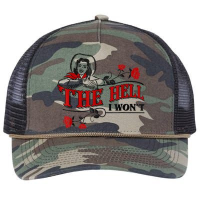 The Hell I Won't Flower Apparel For Life Retro Rope Trucker Hat Cap