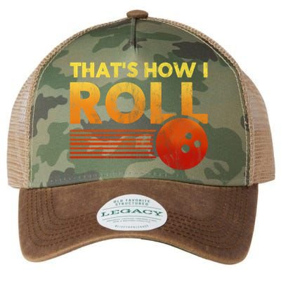 That's How I Roll Funny Distressed Bowling Legacy Tie Dye Trucker Hat