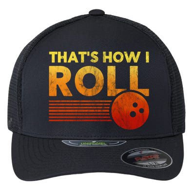That's How I Roll Funny Distressed Bowling Flexfit Unipanel Trucker Cap