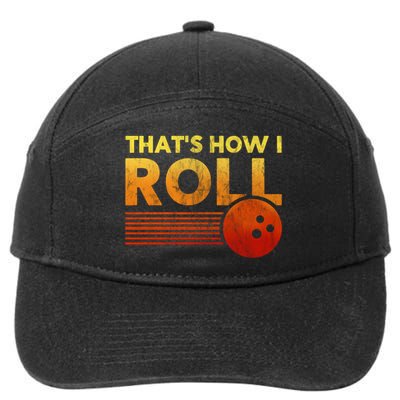 That's How I Roll Funny Distressed Bowling 7-Panel Snapback Hat